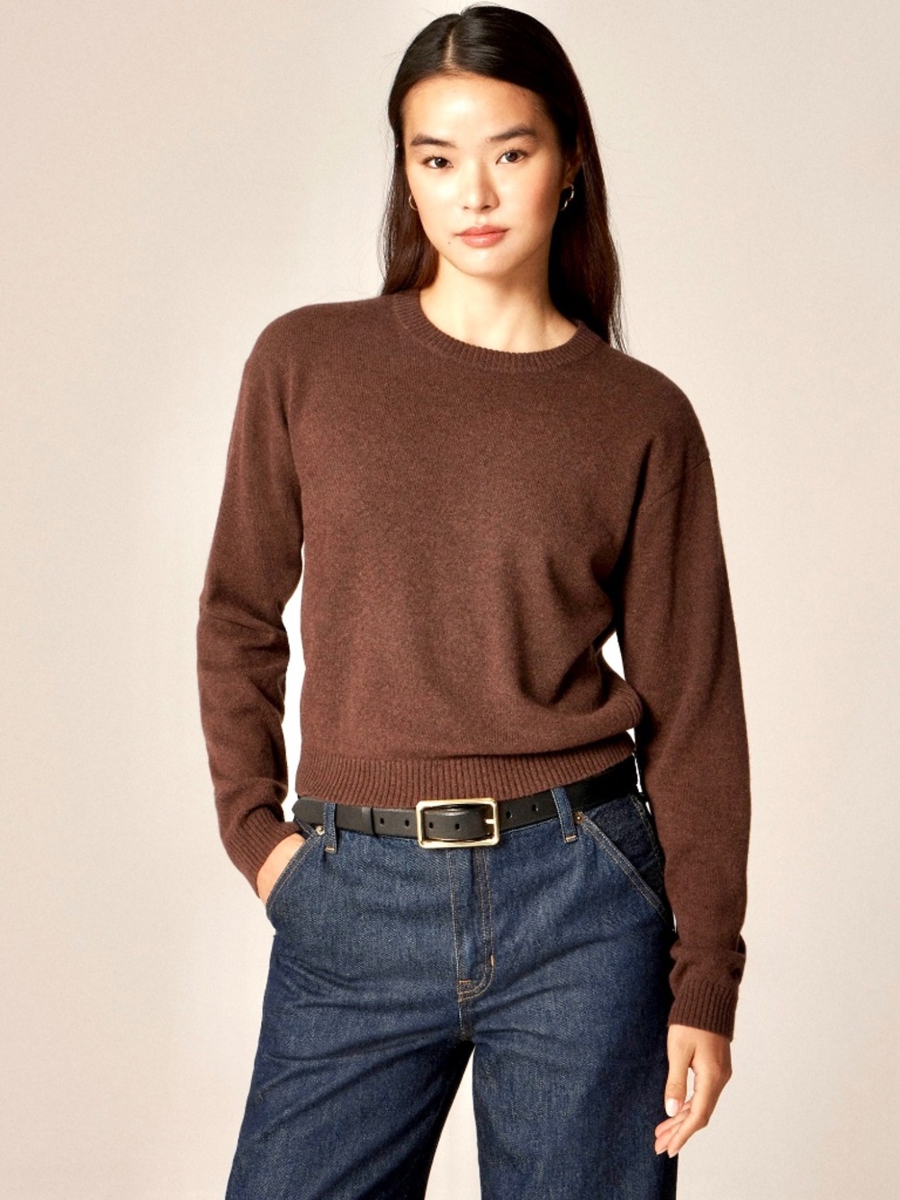 J. CREW 100% Cashmere Crew neck Sweater in Chestnut - M
